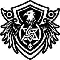 A filled style icon of raven shield symbol vector