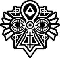 A solid style icon of hieroglyphics pagan symbol vector