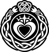 Claddagh ring icon in solid style vector