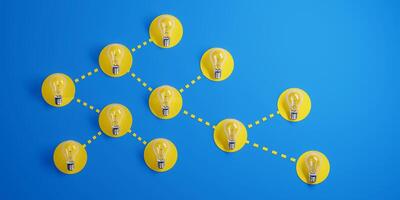 Connected Lightbulbs Representing Idea Sharing and Networking Description Copy Edit photo