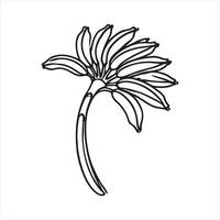 Single one line Banana branch with banana black silhouette on white background vector