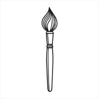Single one line one line art paintbrush silhouette white background vector