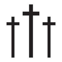 Set of Simple Black and White Christian Crosses vector