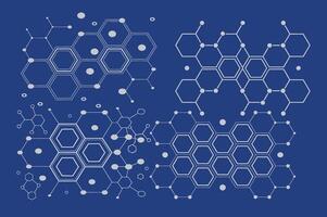modern Hexagonal Molecular Technology Abstract Background vector