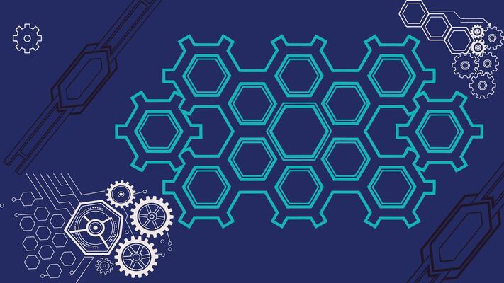 Technology Background with Hexagons.