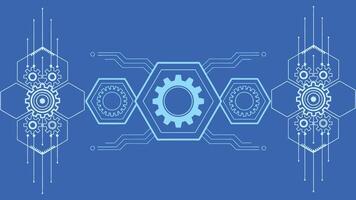 Futuristic Technology Background with Hexagons a. vector