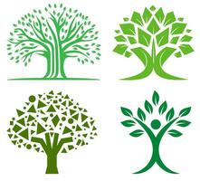 nature tree ecology logo for your business or company set illustration isolated on white background vector