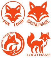 fox logo creative and original for your business or company set logotype illustration isolated on white background vector