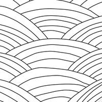 An abstract seamless pattern of black line art featuring curved and layered wave-like designs, ideal for backgrounds, wallpapers, or fabric designs. vector