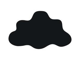 Black cloud silhouette isolated on white background. Concept of abstract shapes, minimalist design, sky, weather symbols, icon, print, and design element for creative and decorative projects vector