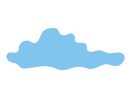 Blue Cloud Silhouette Isolated on White Background. Concept of Weather, Minimalist Art, Nature, Sky Element, Graphic Illustration for Design, Print, Icon vector