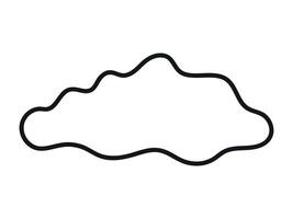 Black Cloud Outline Isolated on White Background. Concept of Weather Icon, Minimalist Style, Cloud Shape, Graphic Element, Atmospheric Design, Simple Illustration for Print and Design. Contour vector