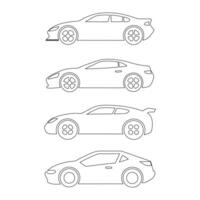 set of car icons.Linear Style Car Icon Set Minimalist Automotive vector