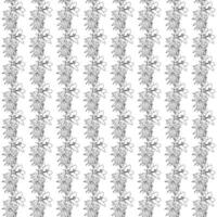 A branch of lily on a long stem. Seamless pattern. Doodle style. vector