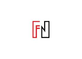 Alphabet letters or Initials. Monogram logo FN, F N vector