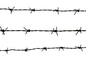 Barbed Wire on White Background Isolated for Security and Protection Concepts in Stock Photography photo