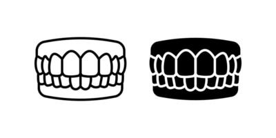 Teeth icon set. tooth Symbol. dentil sign. for mobile concept and web design. illustration on white background vector