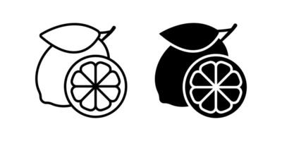 Lemon icon set. Fresh lemon sign. for mobile concept and web design. illustration on white background vector