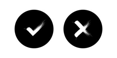 Check Mark icons. Tick and X mark sign. and web design. illustration on white background vector