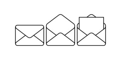 Envelope icons set. message Symbol. mail sign. for mobile concept and web design. illustration on white background vector