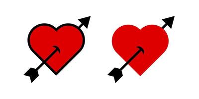 Heart with arrow icons Set. for mobile concept and web design. illustration on white background vector