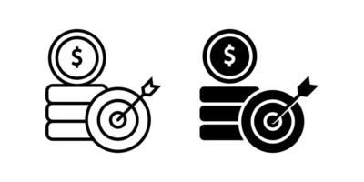 Target Business icon set. Finance sign. for mobile concept and web design. illustration on white background vector