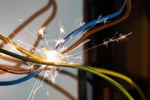 Electrical Short Circuit with Sparks and Burn Marks photo
