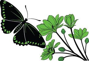 Wings of Wonder Resting on a Bloom vector