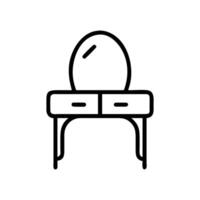 Dressing table with oval mirror vector