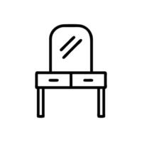 Dressing table with mirror vector