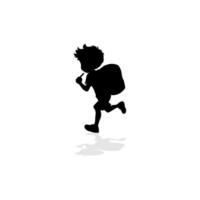A boy running with backpack vector