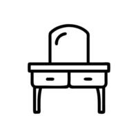 Dressing table with two large drawer vector