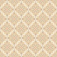 Ornate seamless pattern with diamond grid. Oriental background with floral geometric elements in beige color. Vintage antique damask or brocade backdrop for textiles, wrapping vector