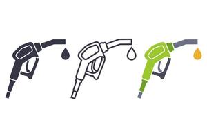 3 different styles of gas station gun image. vector