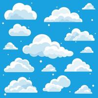 White cloud illustrations compiled into a versatile set vector