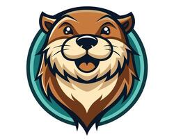 an image of a mascot head with a smile vector