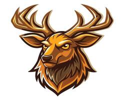 Head of a deer with horns on a white background vector