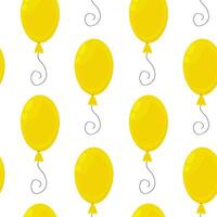 Bright yellow balloons with playful designs on a white background create a festive atmosphere vector