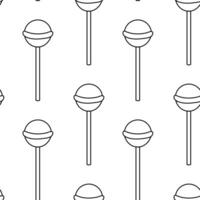 Repeating pattern of lollipops on a white background creating a playful design vector