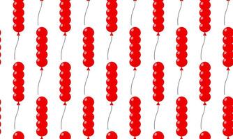 Red balloons with strings arranged in a fun pattern on a white background vector