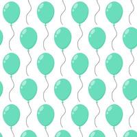 Colorful turquoise balloons with flowing strings create a festive background pattern vector