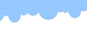 Abstract blue cloud-like shape on white background. Minimalist flat design graphic element. Template for banner or header with copy space vector