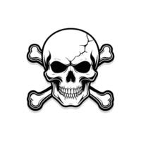 Crossing bones with skull vector