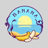 Banana beach logo vector