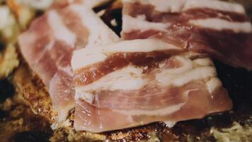 A close up of bacon on a plate video