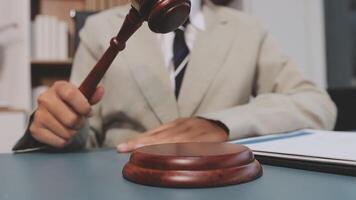 A judge's gavel on a desk video