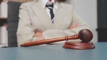 A judge's gavel on a desk video
