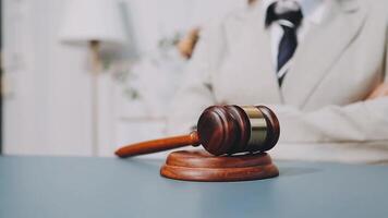 A judge's gavel sitting on a table video