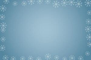 Winter snowflake frame. Christmas border. Snowy frame frozen background vector