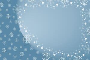 Winter snow frame. Snowflakes border. Snowy frame frozen background vector